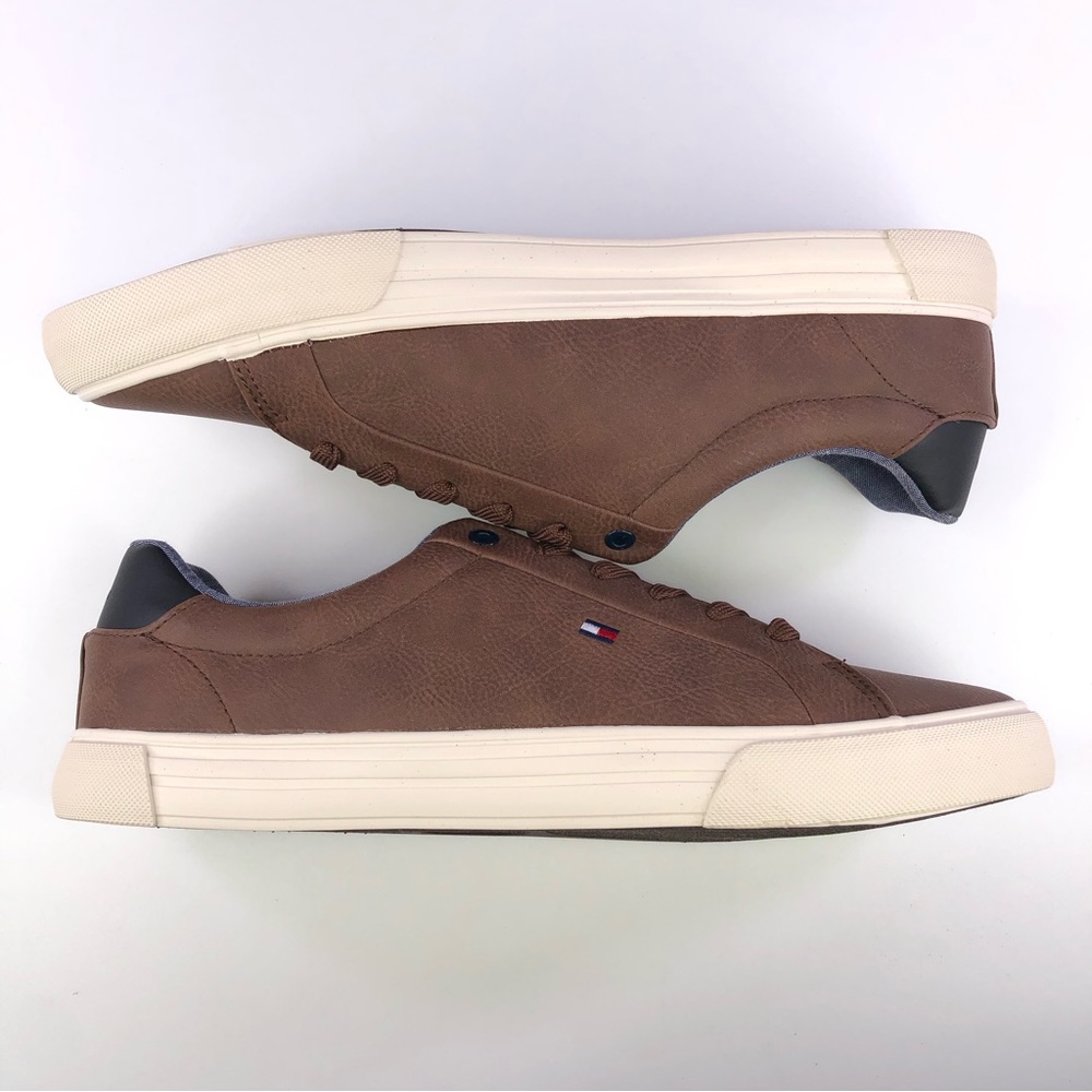 Tommy Hilfiger Mens Ref Brown Trainers Sneakers Shoes - Picture 2 of 9